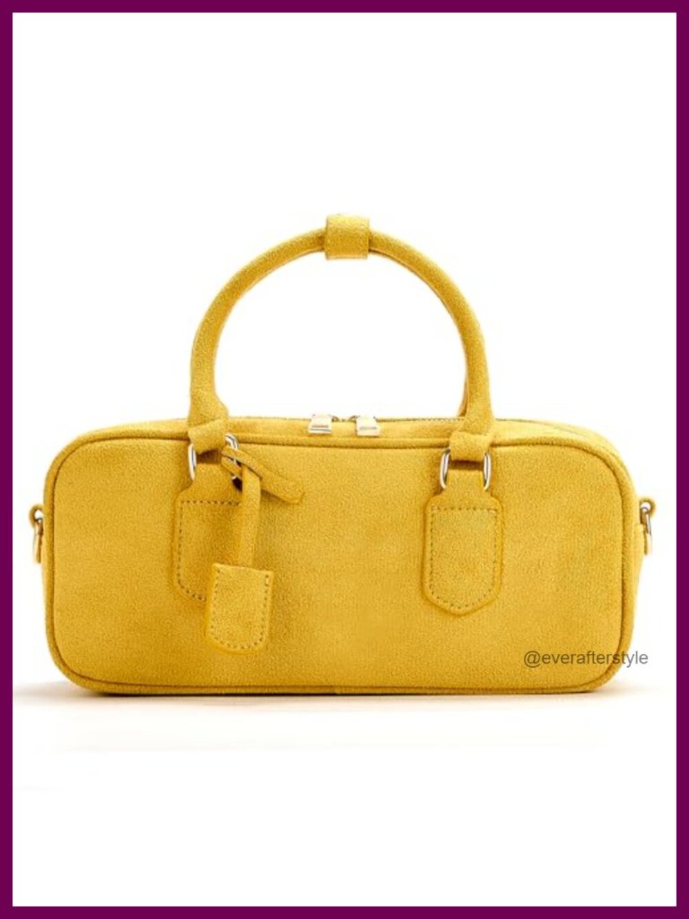 Faux Suede Crossbody Bag Compact Square Shoulder Barrel Purse